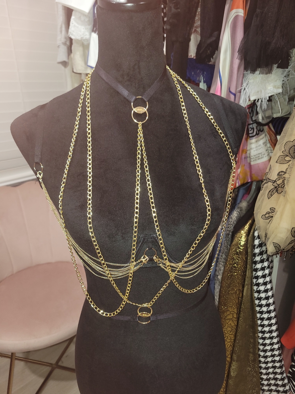Bluebella Gold Layered Body Chain Harness & BRA
